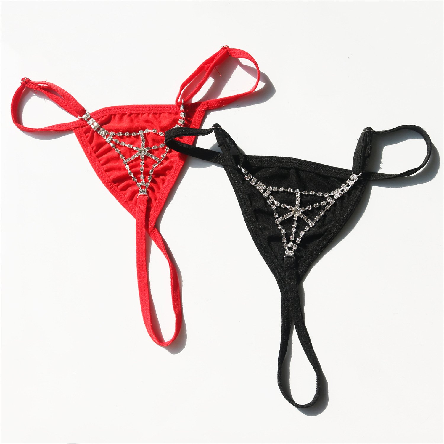 2024 New Design Red Thong Body Chain Underwear for Women Sexy Rhinestone Jewelry Waist Chains for Party and Gift