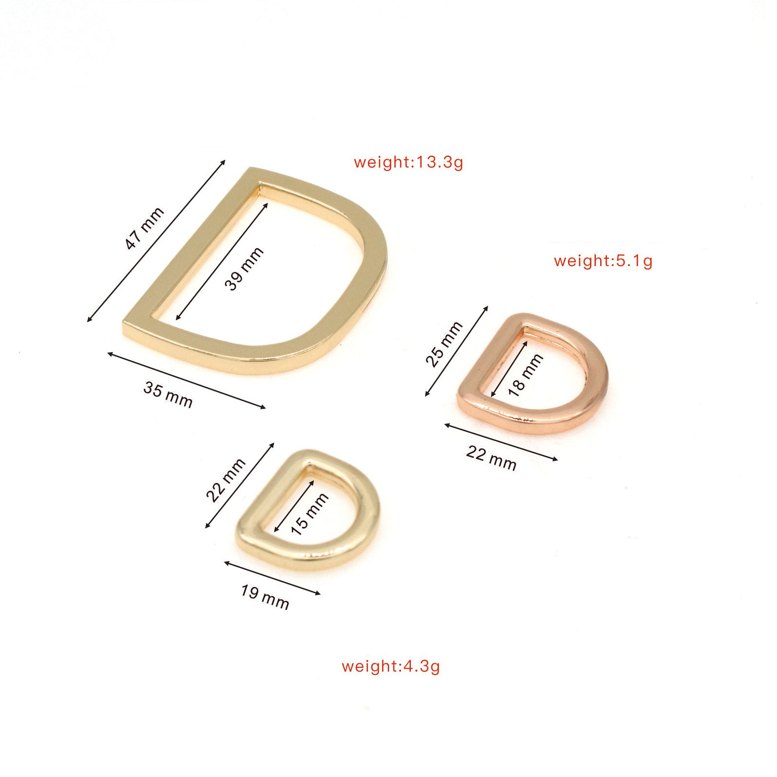 Luggage metal D-shaped buckle low price hot sale zinc alloy 39mm metal buckle for belt clothing pet chain can be customized