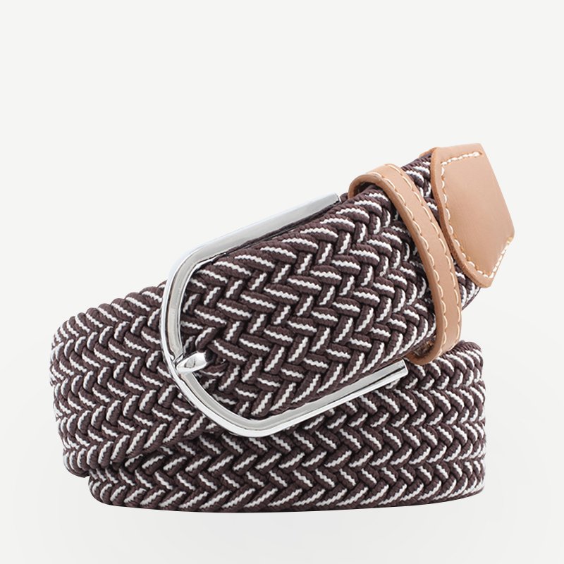 Hamocigia Mens Women Unisex Elastic Fabric Braided Stretch Woven Jeans Belts