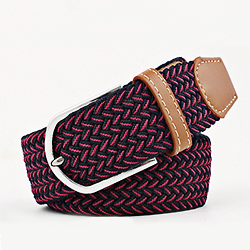 Hamocigia Mens Women Unisex Elastic Fabric Braided Stretch Woven Jeans Belts