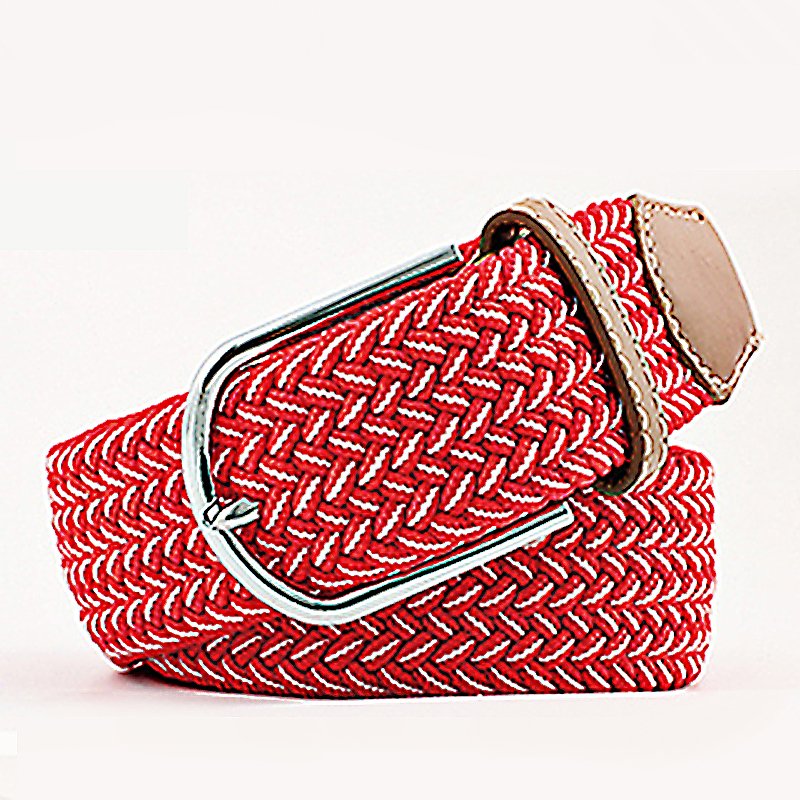 Hamocigia Mens Women Unisex Elastic Fabric Braided Stretch Woven Jeans Belts
