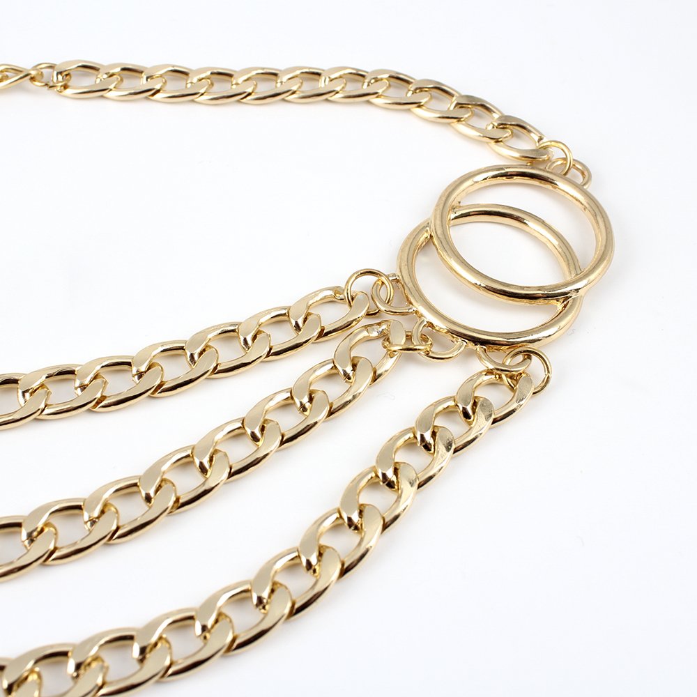 Wholesale Customized Fashion Women Dress Chain Waist Belt For Women multi-layer Exaggerated Body Metal Chain Belt