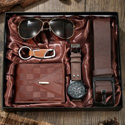 1 watch+1belt+1sunglasses+1keychain+1 wallet