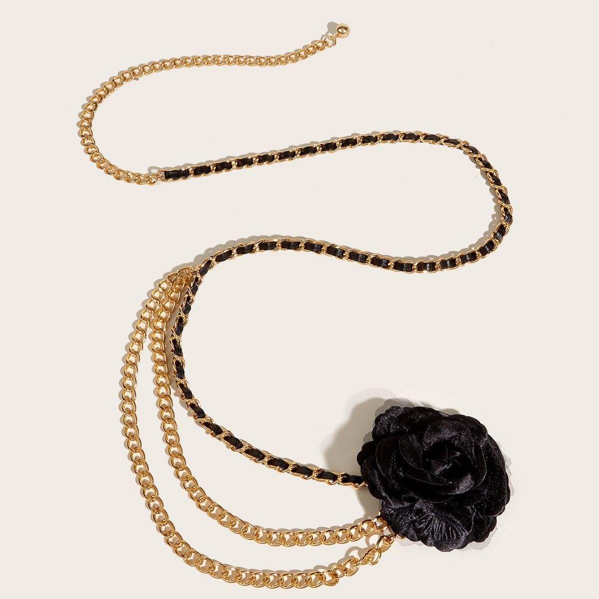 Factory Outlet Fashion Gold Belts & Accessories Waist Flower Chains Waist Metal Belts Women Elegant Chain Iron Belt