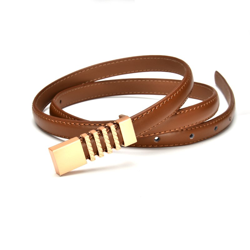 Women Female Faux Leather Belts Candy Color Thin Waistband Adjustable Belt Fashion Women Dress Strap