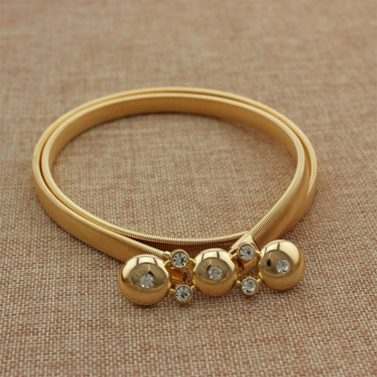 Wholesale Metal luxury Women Belt Alloy Rose Buckle Thin Waist Chain Belt Ladies Dress Waistband