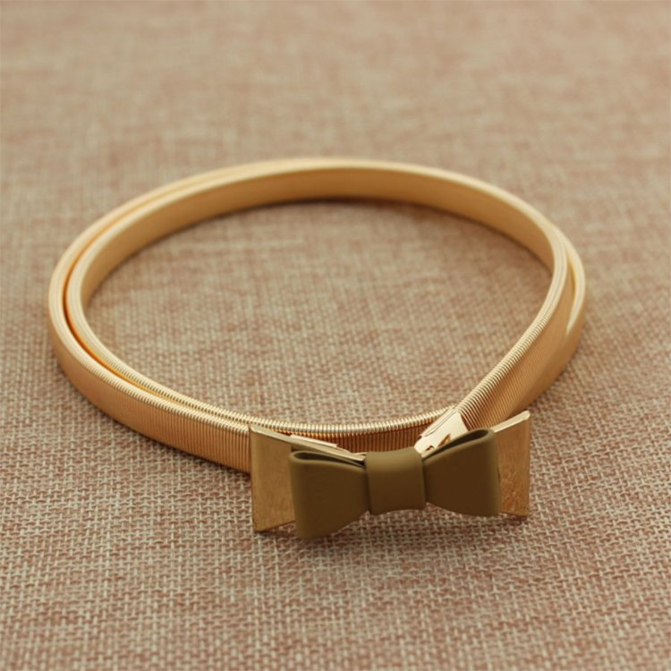 Wholesale Metal luxury Women Belt Alloy Rose Buckle Thin Waist Chain Belt Ladies Dress Waistband