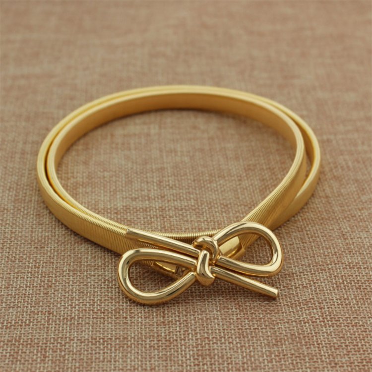 Wholesale Metal luxury Women Belt Alloy Rose Buckle Thin Waist Chain Belt Ladies Dress Waistband