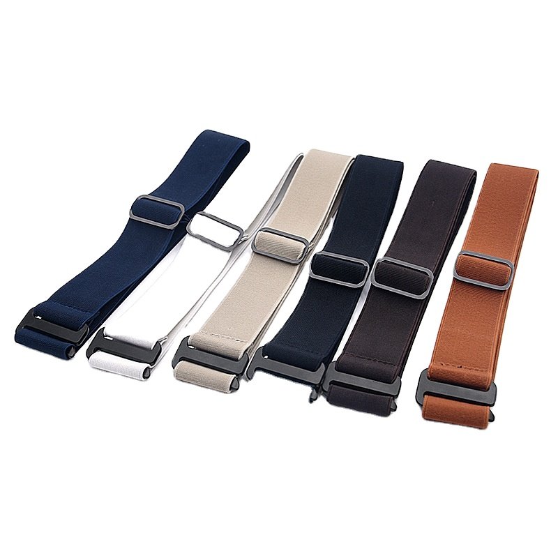 Manufacturers Wholesale Black No Show Invisible Elastic Stretch Waist Jeans Belt Flat Buckle Golf Pants Belt For Men Women