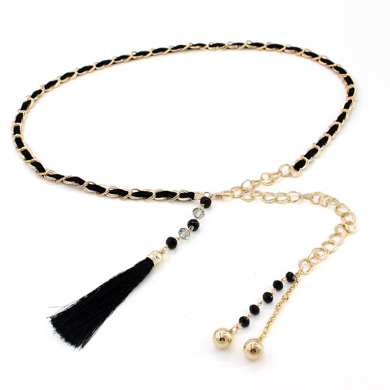 Metal Wear With Waist Chain Women's Stylish Dress Fringe Pendant Decorated Body