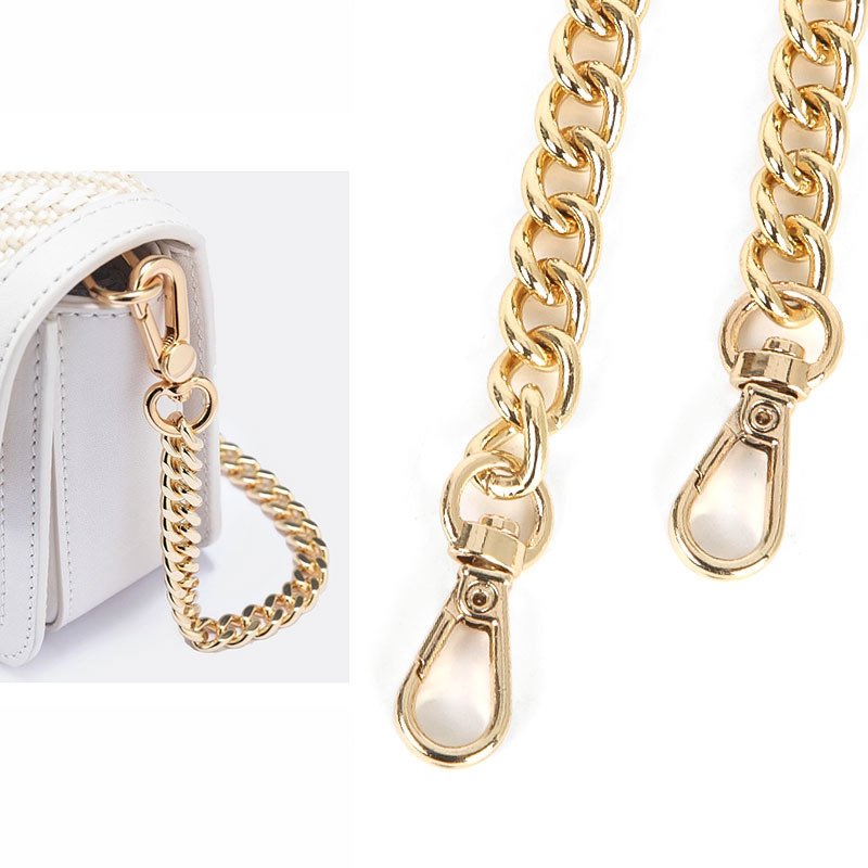 China supplier Handbag Chain Metal Replacement Flat Chains Clasp Silver Gold For Garment Fancy Chain