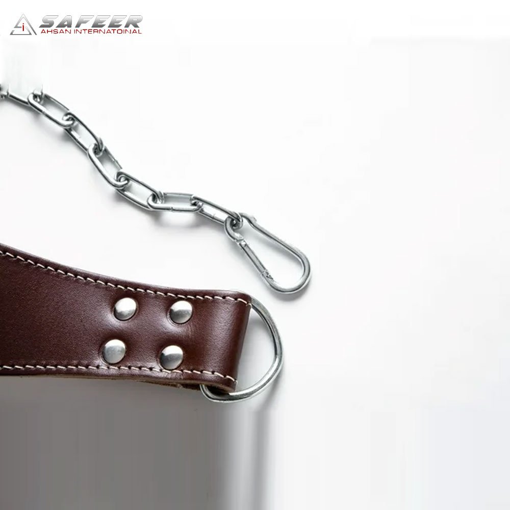 Custom Logo Leather Dip Belts Weight Lifting Dip Belt With Chain Belt With Chain Gym For Men Women