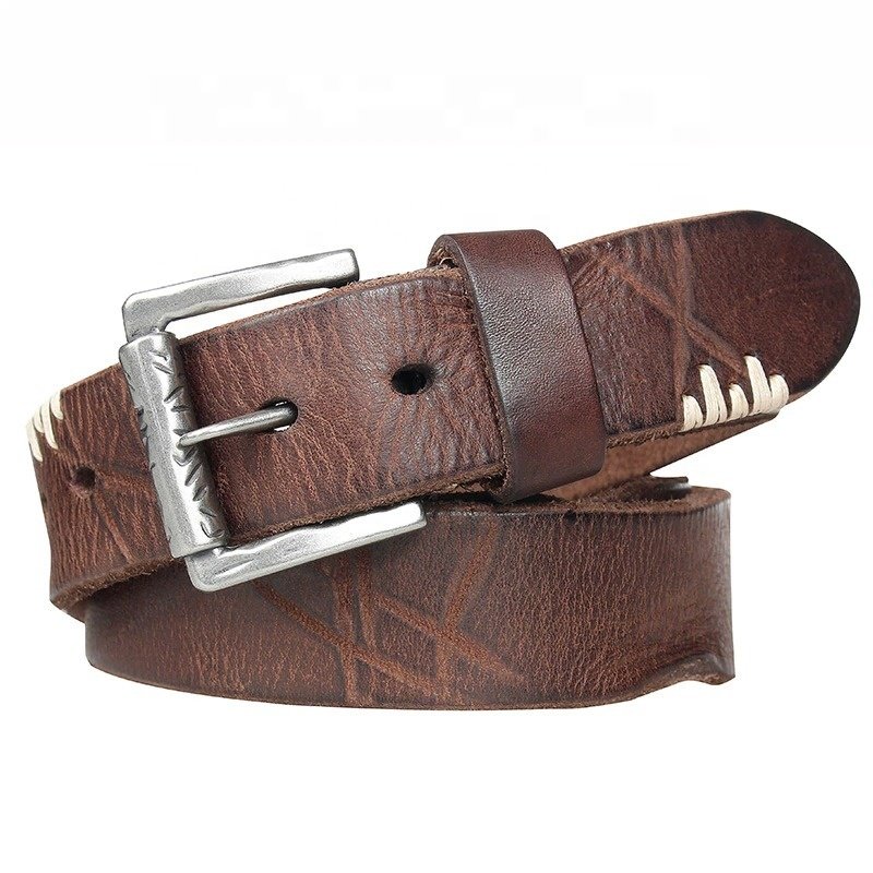 Real Cow Genuine Leather Belts for Man High Quality Plus Long Size Male Pin Buckle Waist Belt Strap