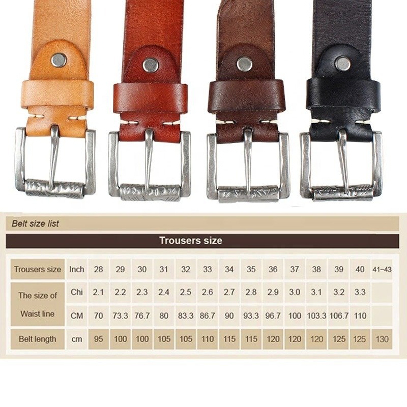 Real Cow Genuine Leather Belts for Man High Quality Plus Long Size Male Pin Buckle Waist Belt Strap