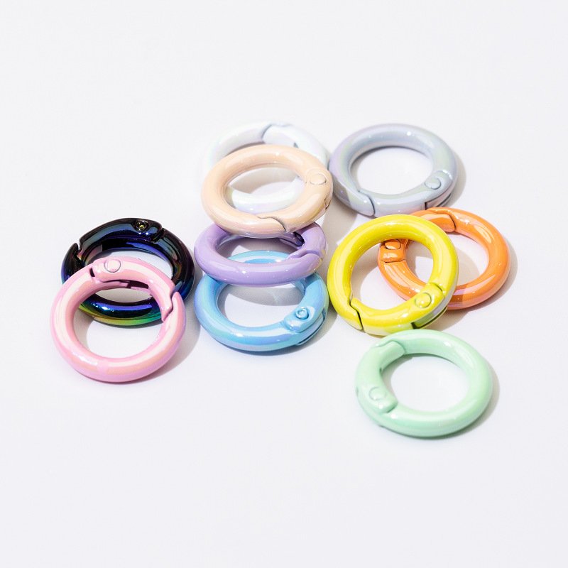 O-Ring Spring Opening keychain 20 25 mm Spring Rings key chains metal keyring for toys Purse Strap bags accessories Metal O Ring