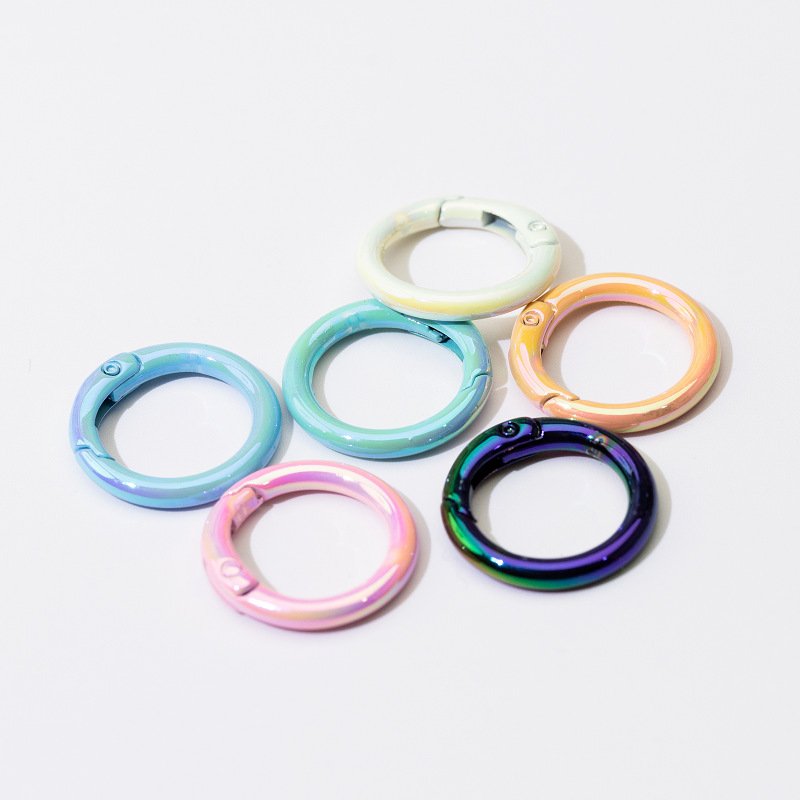 O-Ring Spring Opening keychain 20 25 mm Spring Rings key chains metal keyring for toys Purse Strap bags accessories Metal O Ring