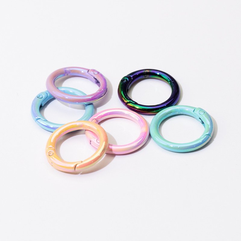 O-Ring Spring Opening keychain 20 25 mm Spring Rings key chains metal keyring for toys Purse Strap bags accessories Metal O Ring