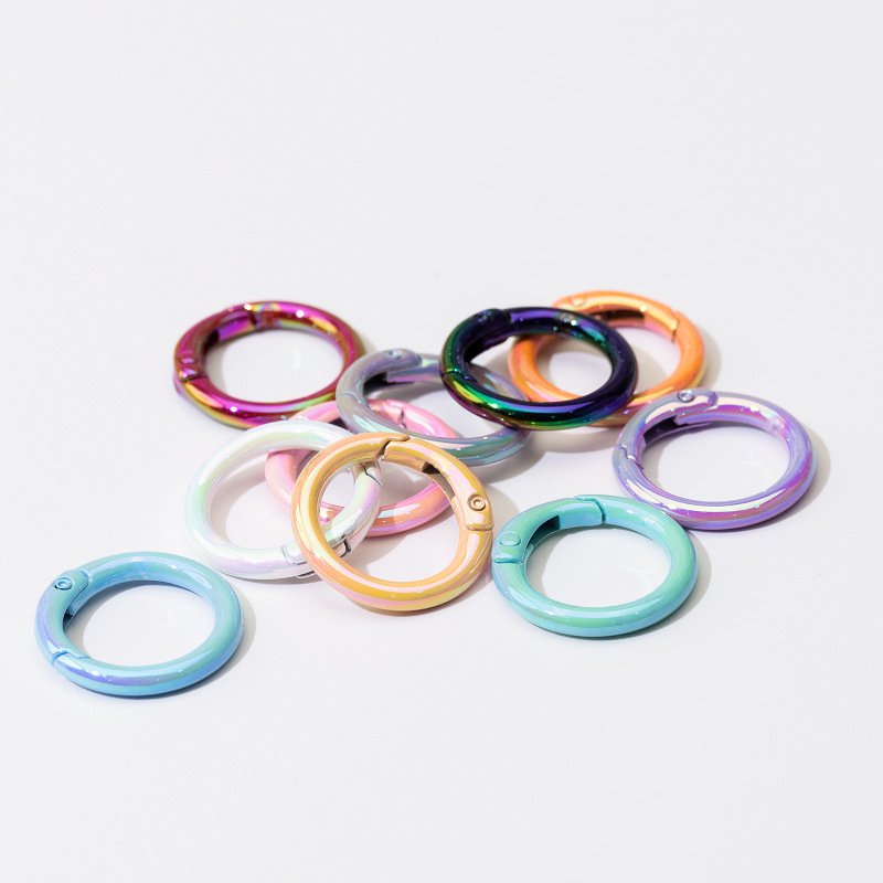 O-Ring Spring Opening keychain 20 25 mm Spring Rings key chains metal keyring for toys Purse Strap bags accessories Metal O Ring