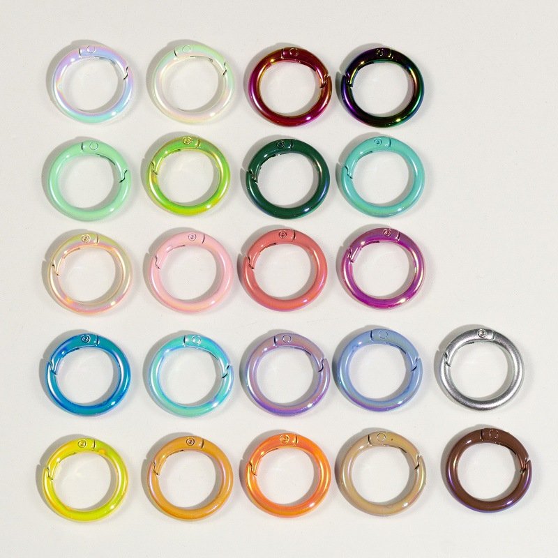 O-Ring Spring Opening keychain 20 25 mm Spring Rings key chains metal keyring for toys Purse Strap bags accessories Metal O Ring