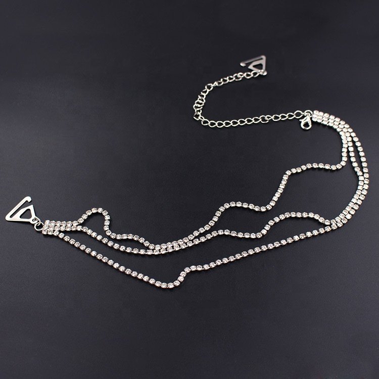 DN-002 Factory Direct Wholesale Underwear Bra Accessories Beaded Bra Straps Adjustable Zinc Alloy Buckle Rhinestone Chains Belt