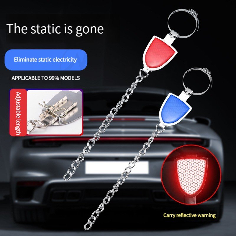 Factory Car accessories Electrostatic Dragging Tape Grounding Strip metal Car Static Belt Anti-static With reflective marking