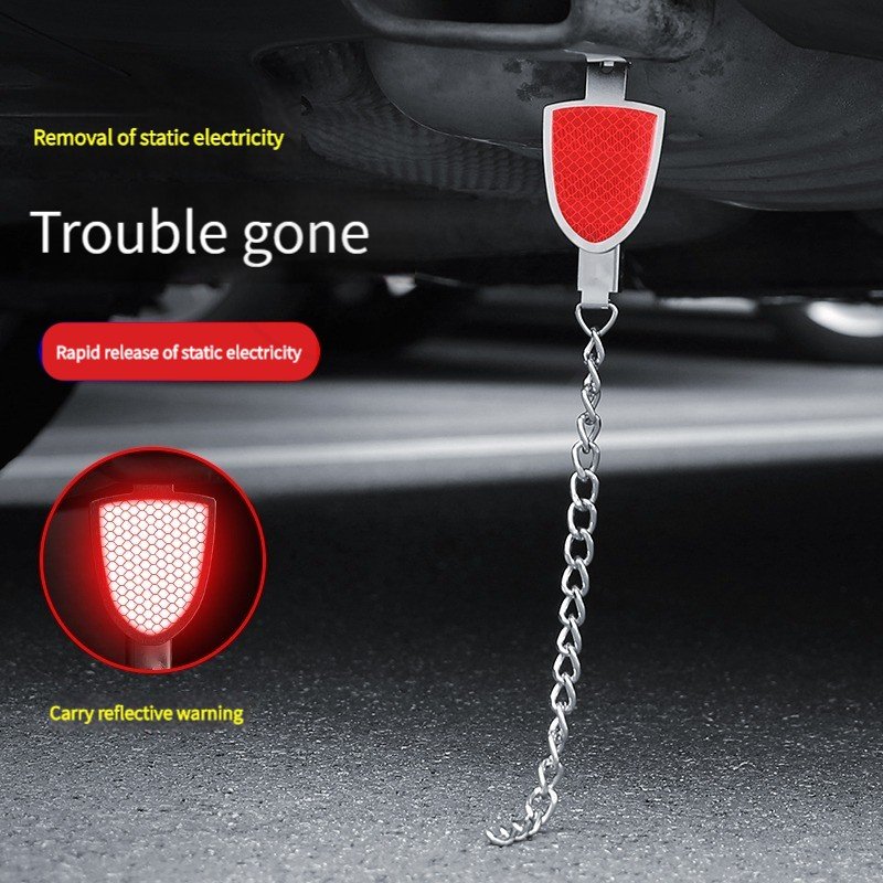 Factory Car accessories Electrostatic Dragging Tape Grounding Strip metal Car Static Belt Anti-static With reflective marking