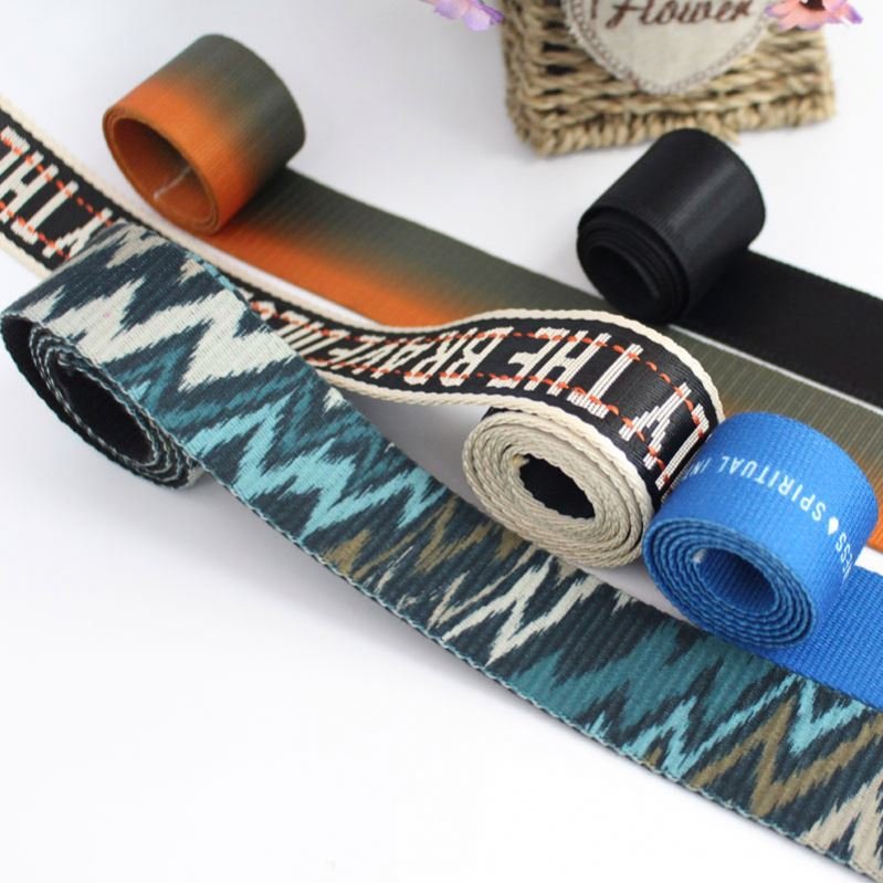 Shoulder Crossbody Bag Replacement Chain Handbag Purse DIY Accessories Metal Flat Chain Strap Fabric Jacquard Belt Sustainable