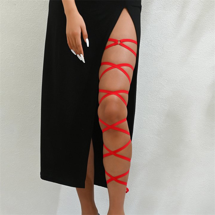 Exotic Optional Elastic Bandage Leg Ring Sexy Women Sexy Leg Wraps Multilayer Personalized Leg Chain