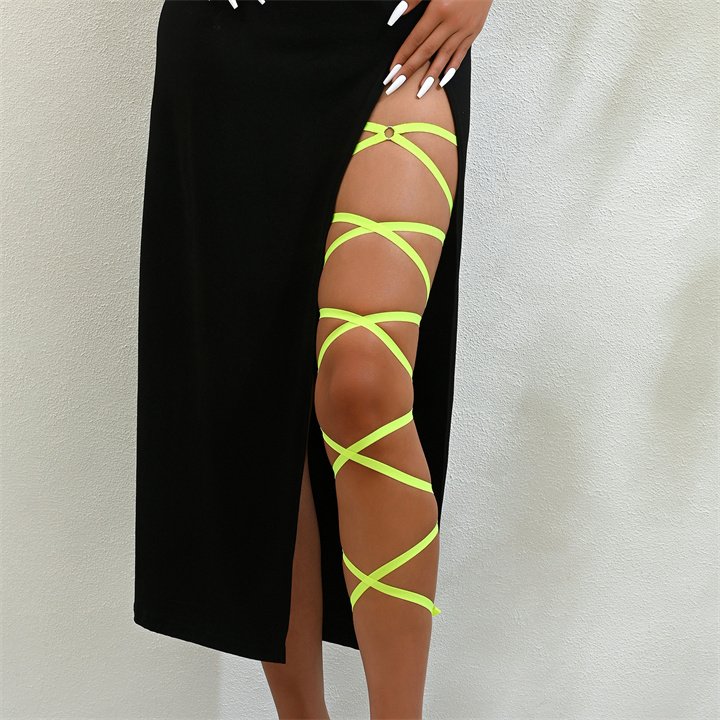 Exotic Optional Elastic Bandage Leg Ring Sexy Women Sexy Leg Wraps Multilayer Personalized Leg Chain