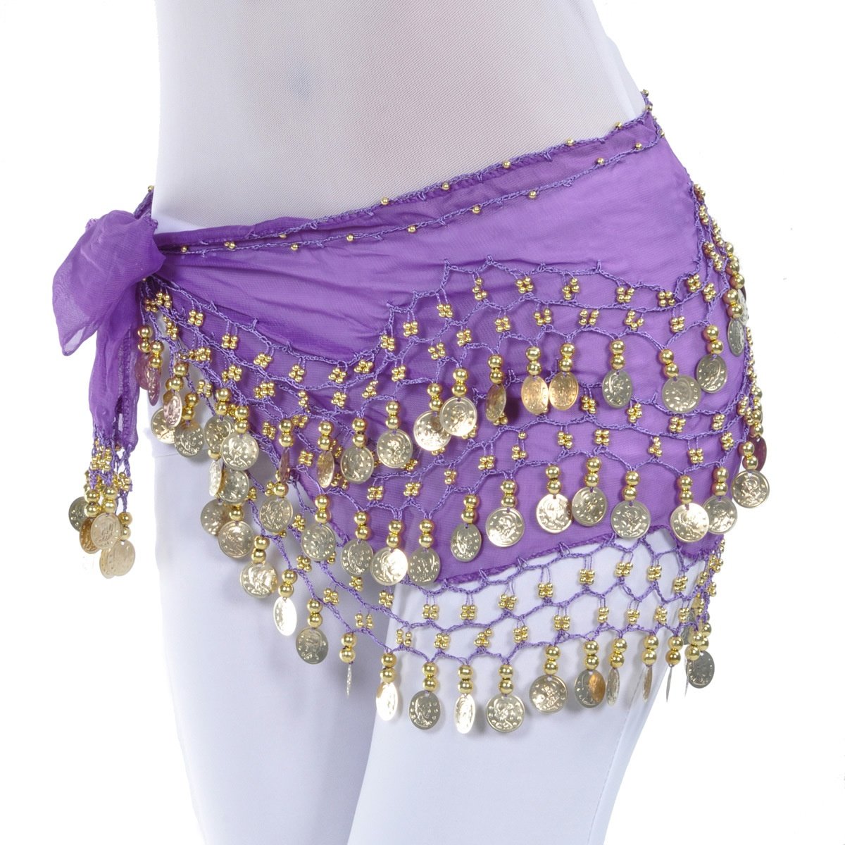 Cross Waist Chain Belt with Gold Coins for Women Dancing