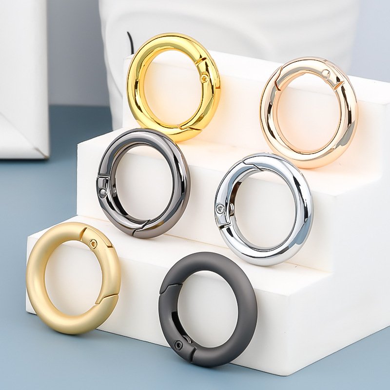 Dia 19mm Carabiner Hook Circle Snap Clip O Ring Spring Gate Clasp Buckle Round Carabiner Keychain