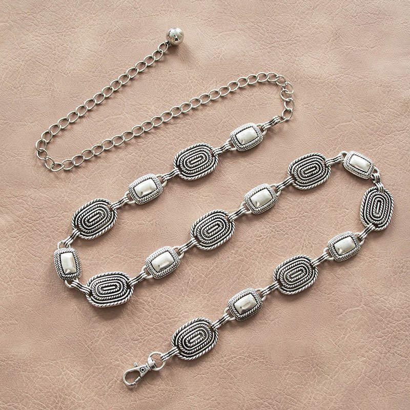 Women's Waist Chain Women's European And American Vintage Silver Summer Skirt European And American Metal Chain Belt