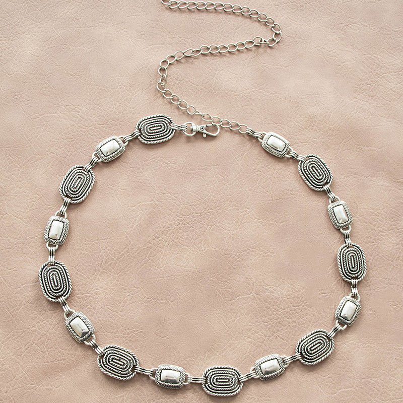 Women's Waist Chain Women's European And American Vintage Silver Summer Skirt European And American Metal Chain Belt