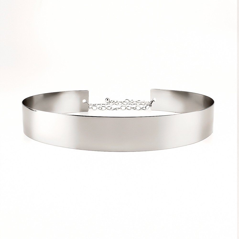 Women's Fashion Belt Gold Silver Mirror Chain Metal Waist Belt Stylish Accessory For Ladies