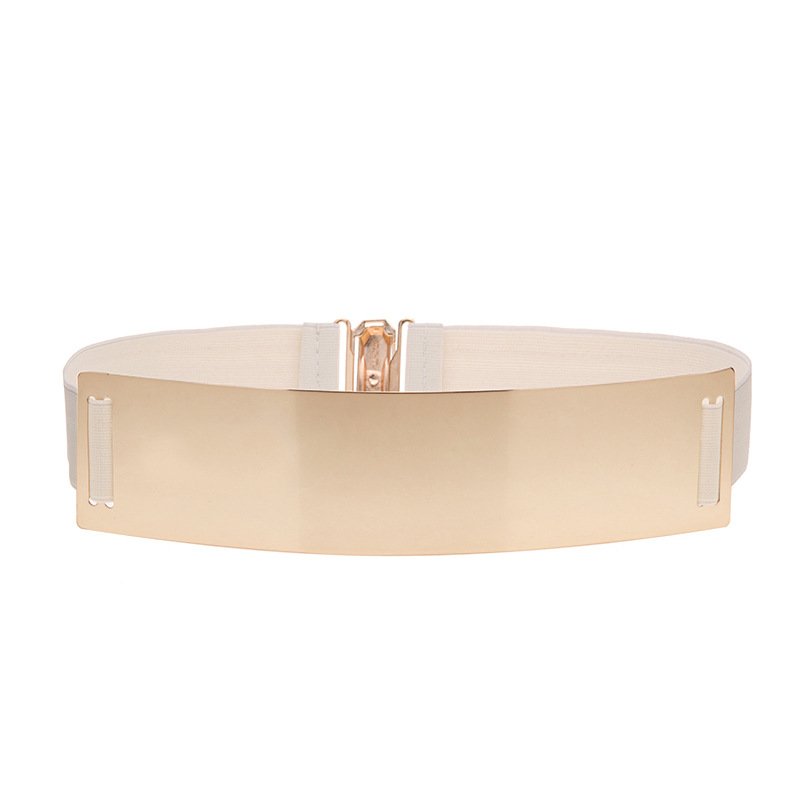 Korean Style Gold Metal Mirror Matching Wedding Dress Lady Belts Stretch