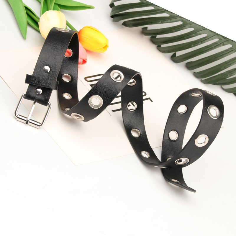 Factory Sale Customized Women's Men's Unisex Fashion Rivet Western Belt Punk Metal Buckles ladies waist belt