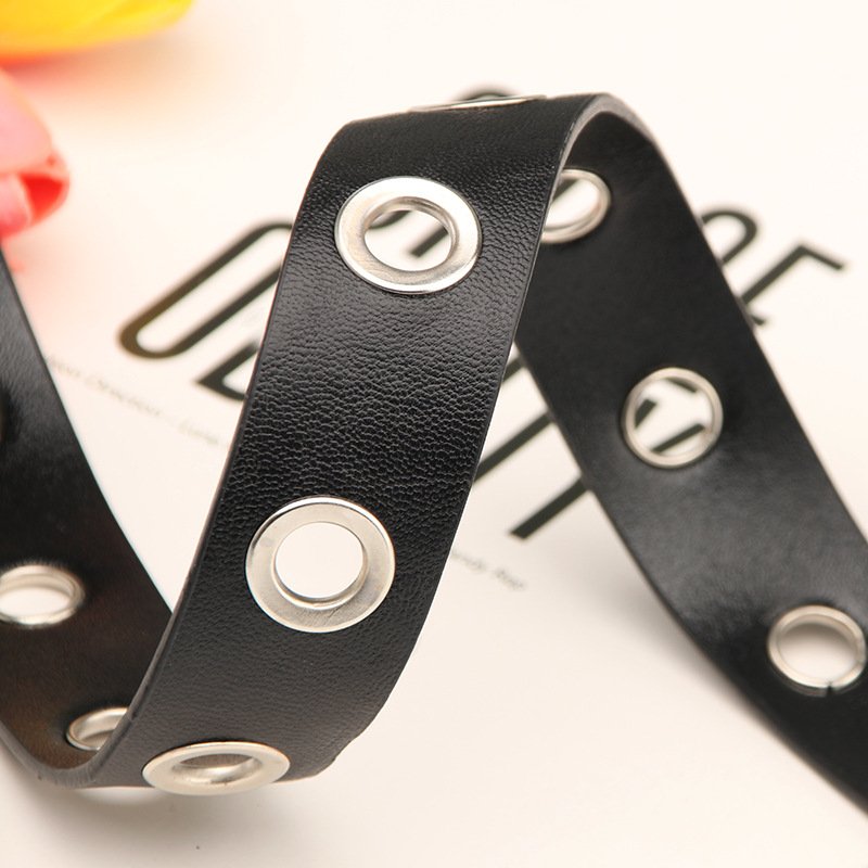 Factory Sale Customized Women's Men's Unisex Fashion Rivet Western Belt Punk Metal Buckles ladies waist belt
