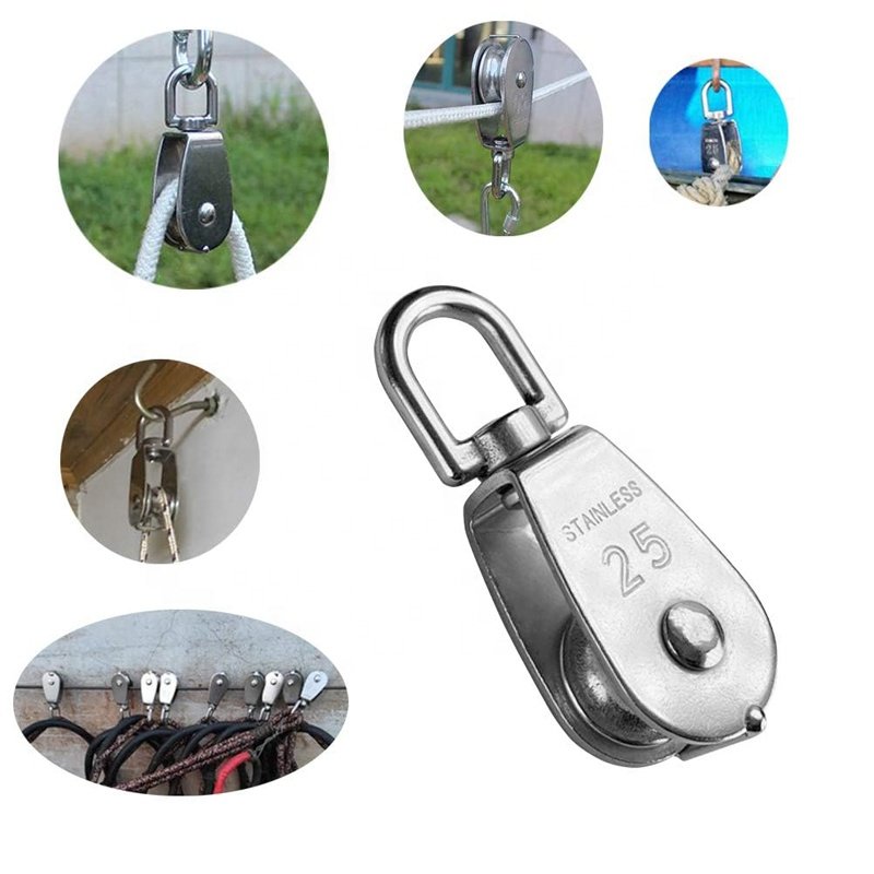FULE Wholesale Rope Roller Climbing Dielectric Pully Reverse Lift Light Weight System N Tackle Swivel Pulley Block