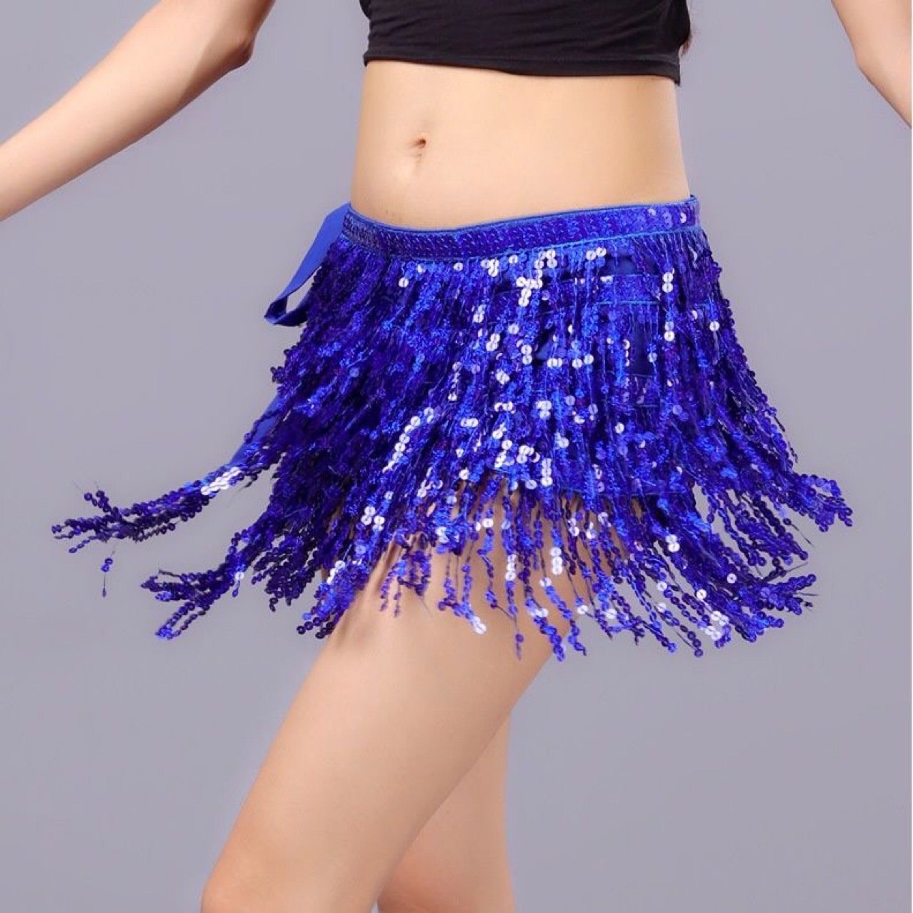 TY Belly dance beaded waist chain 4 layers sequin hip towel fringe waist belt Belly dance performance costume