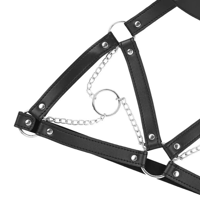 Wholesale BDSM Strap for Adult Sex Game Bondage Bra Fetish Gothic Sexy O-Rings Women Chest Harness Chain Belt Sex Toy