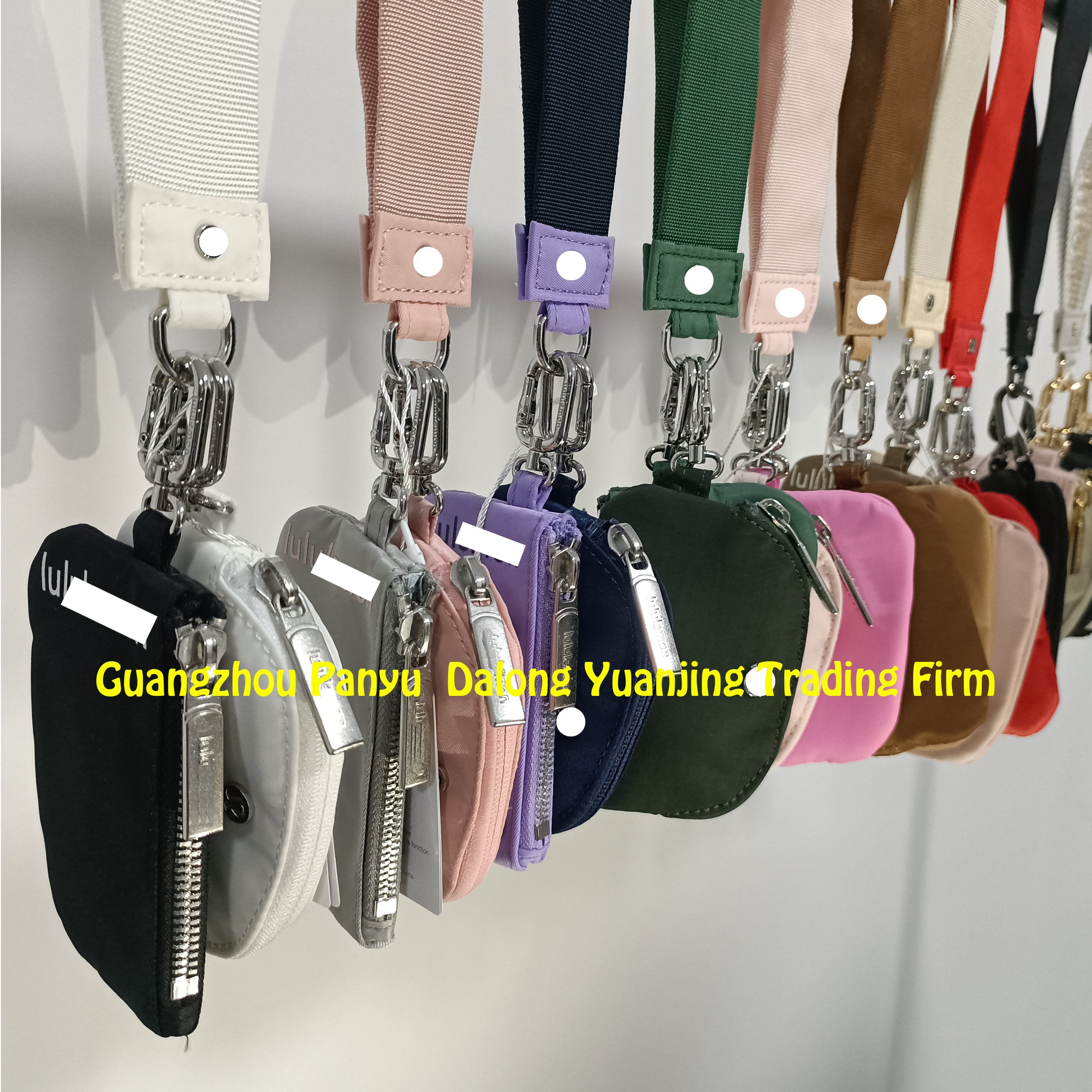 Luxury Fashion Double Wrist Wallet Coin Bag with lulu Logo Dual Pouch Wristlet Key Chain Bracelet Card Holder Wallet