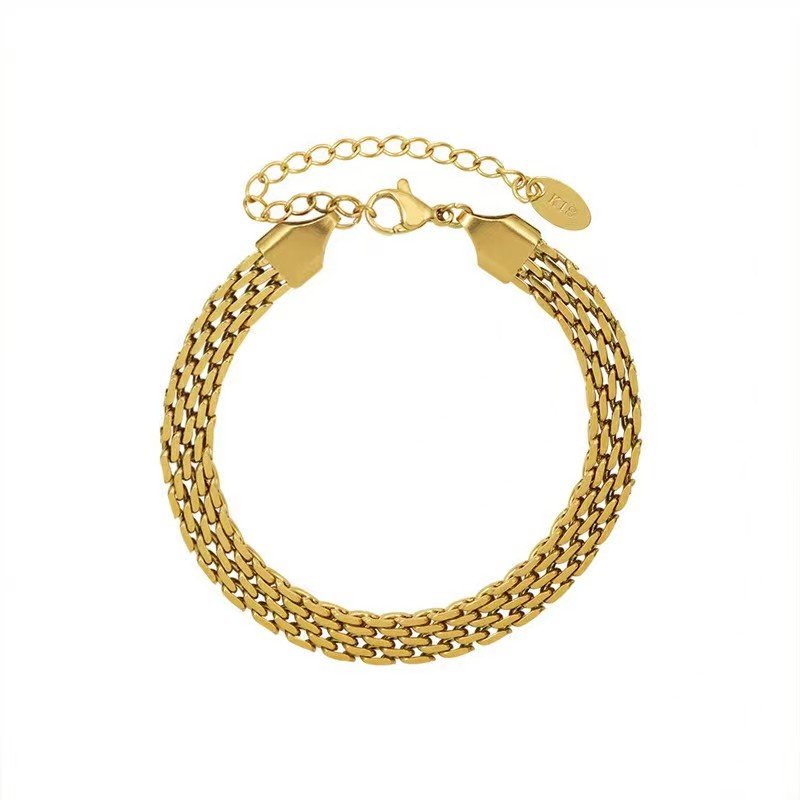 Geometric Watchbelt Stainless Steel Jewelry Hip Hop 8mm Belt Chain Bracelets For Women Men Wearing