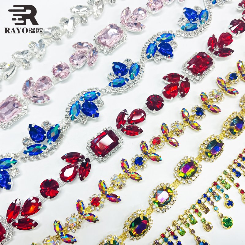 Over 500 Fancy Designs Rhinestone Pearl Cup Chain Trimming for Belt Shoes Bags Gymnastic Clothes Styles