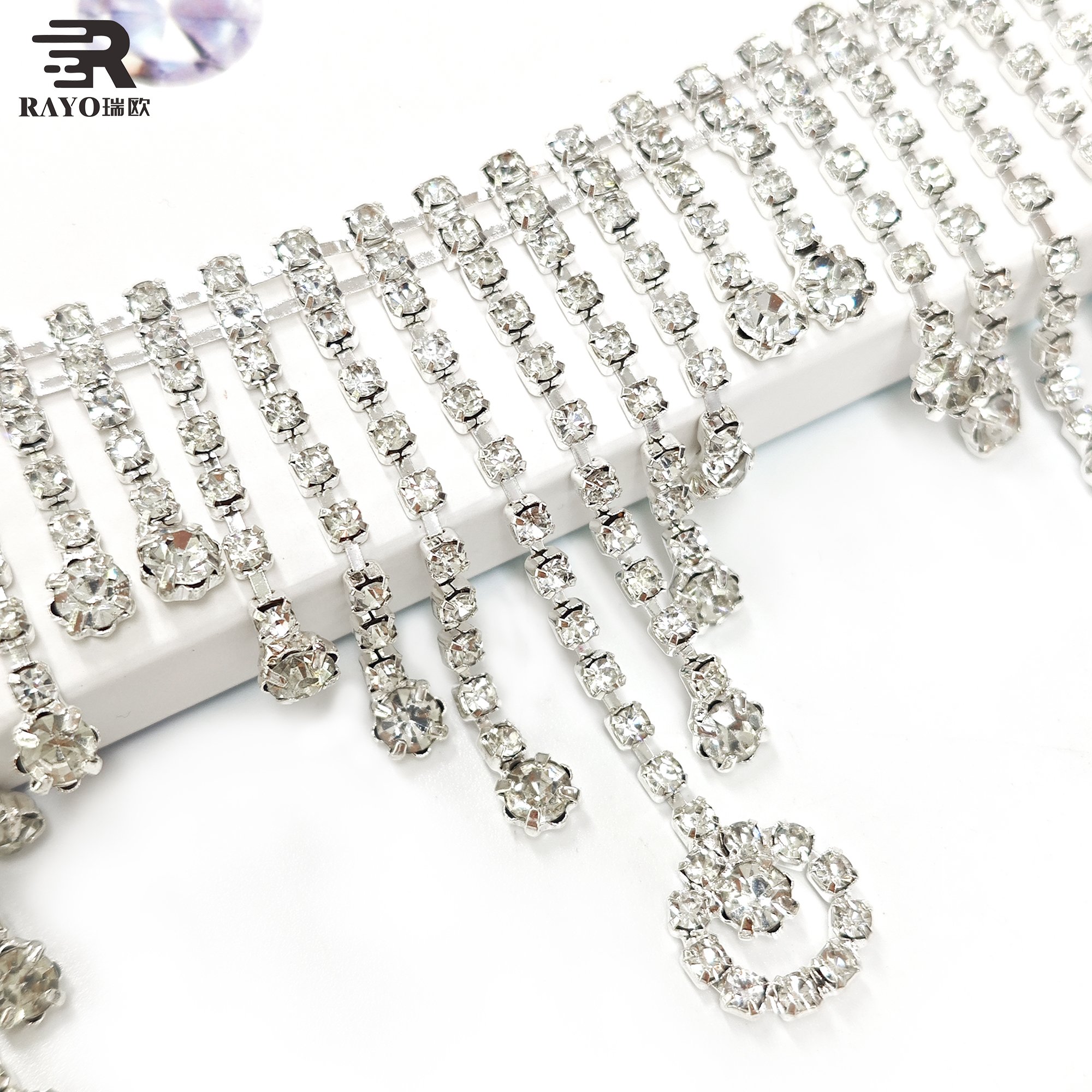 Over 500 Fancy Designs Rhinestone Pearl Cup Chain Trimming for Belt Shoes Bags Gymnastic Clothes Styles