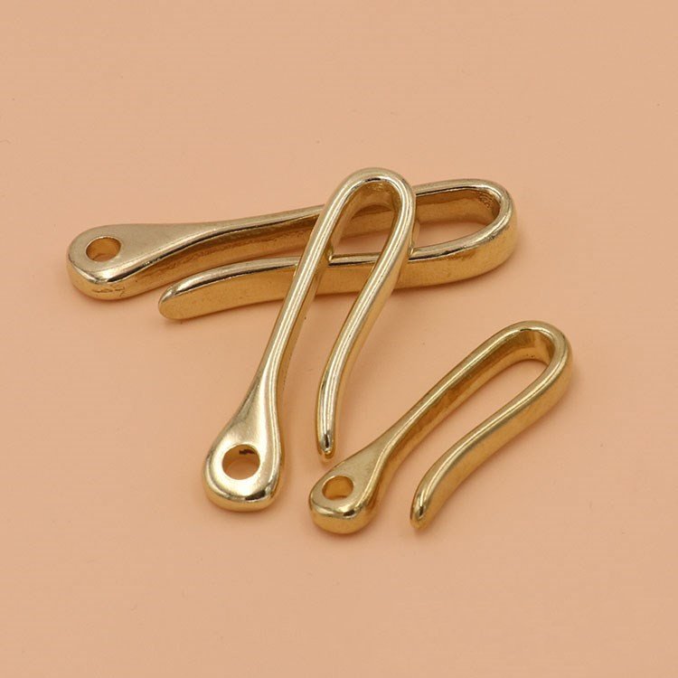 Key Rings Clip Solid Brass U Key Loop Hook Pocket Brass Purse Keychain Ring Belt Clip Hook Car metal Key chains for Men Women
