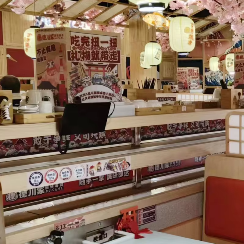 Wholesale customized stainless steel sushi conveyor belt system/restaurant automatic sushi conveyor system