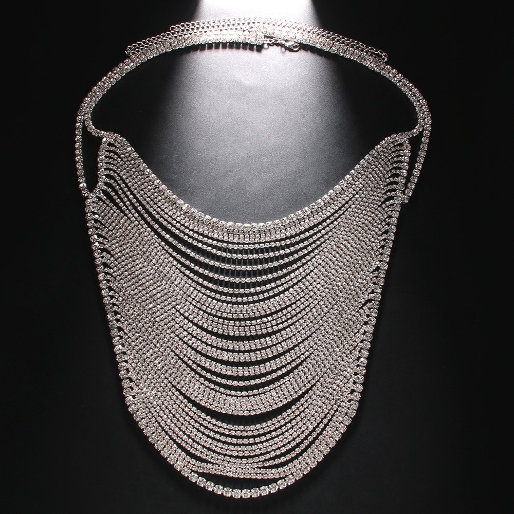 Nightclub Bikini Belt Belly Chain Multi Layer Rhinestone Heart Waist Chain Body Jewelry