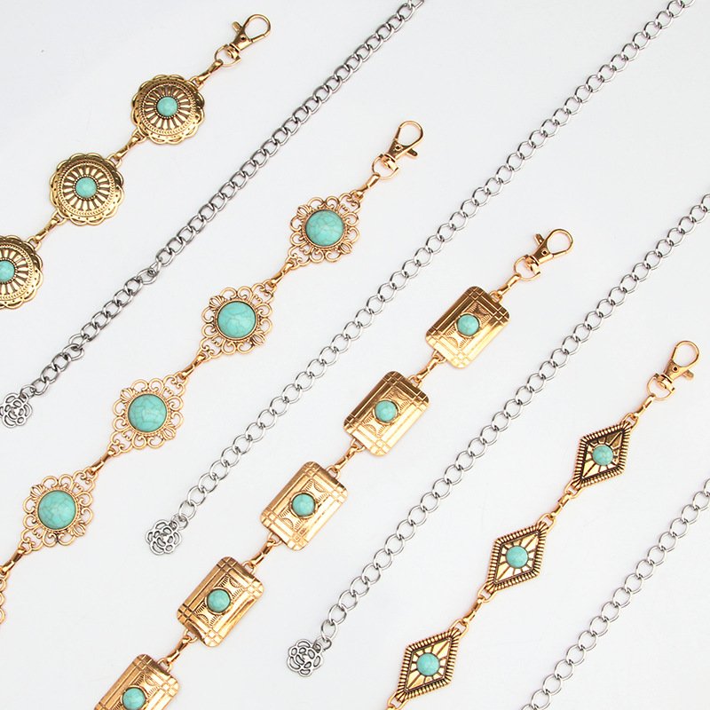 Factory Wholesale fashion accessories luxury western style retro punk body jewelry chain waist belly chain belts for women