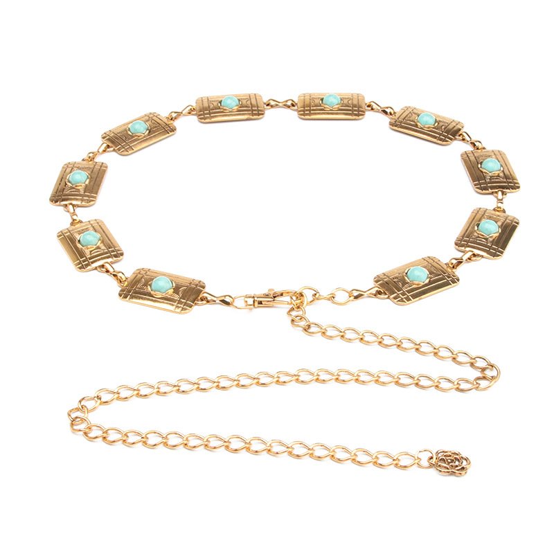 Factory Wholesale fashion accessories luxury western style retro punk body jewelry chain waist belly chain belts for women