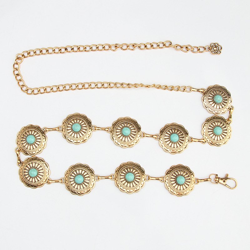 Factory Wholesale fashion accessories luxury western style retro punk body jewelry chain waist belly chain belts for women
